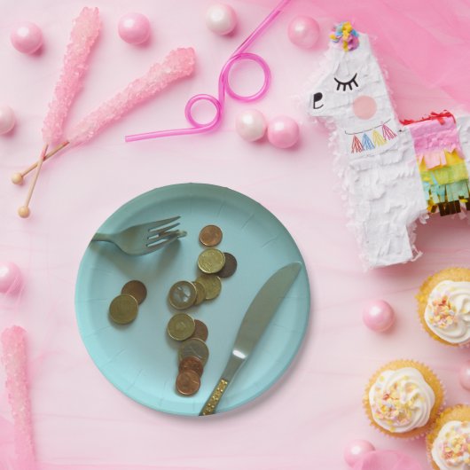 ヨーロッおもしろいプマネーパーティー紙プレート、ユーロコイン ペーパープレート (パーティー)