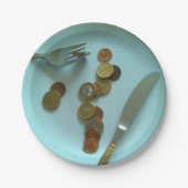 ヨーロッおもしろいプマネーパーティー紙プレート、ユーロコイン ペーパープレート (正面)