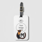 ヨーロッお洒落パインマルテンモノグラム ラゲッジタグ (正面縦)