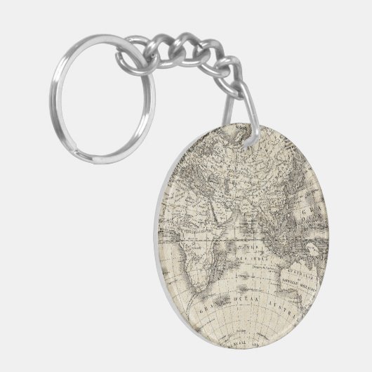 ヨーロッパおよびアジアのヴィンテージの地図 キーホルダー (正面左)