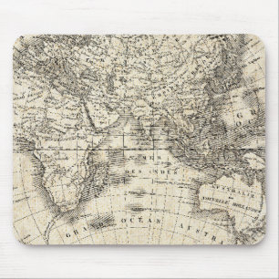 ヨーロッパおよびアジアのヴィンテージの地図 マウスパッド