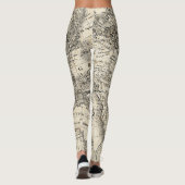 ヨーロッパおよびアジアのヴィンテージの地図 レギンス (裏面)