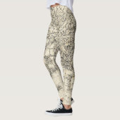 ヨーロッパおよびアジアのヴィンテージの地図 レギンス (左)