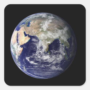 ヨーロッパとアジアを示す地球 スクエアシール