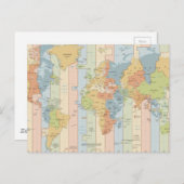 ヨーロッパとアフリカのワールドトラベラータイムゾーン ポストカード (正面/裏面)