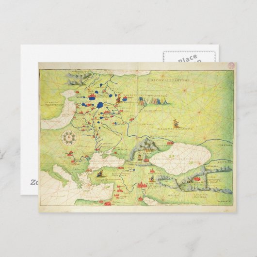 ヨーロッパと中央アジア ポストカード (正面/裏面)