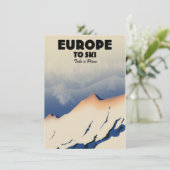 ヨーロッパにスキー"飛行機を取る"2トーンのコーヒーマグ (スタンド正面)