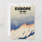 ヨーロッパにスキー"飛行機を取る"2トーンのコーヒーマグ (裏面)