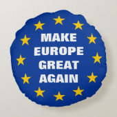 ヨーロッパに素晴らしいヨーロッパの旗を円形の枕再度して下さい ラウンドクッション (裏面)