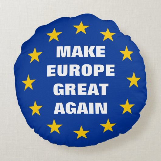 ヨーロッパに素晴らしいヨーロッパの旗を円形の枕再度して下さい ラウンドクッション (裏面)