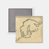 ヨーロッパのアウトライン2 マグネット (正面/裏面)