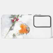 ヨーロッパのイングリッシュロビンバードウィンターホリーベリー SAMSUNG GALAXYケース (左側面)