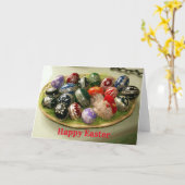 ヨーロッパのイースターエッグアート カード (黄色い花)