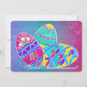 ヨーロッパのイースターフォークアート5x7パーティー飾卵 招待状 (正面)