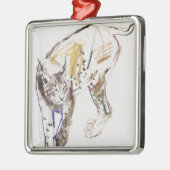 ヨーロッパのオオヤマネコ メタルオーナメント (左)