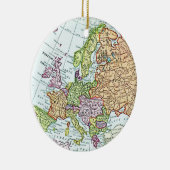 ヨーロッパのカラフルのパステルのヴィンテージの地図 セラミックオーナメント (右)