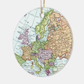 ヨーロッパのカラフルのパステルのヴィンテージの地図 セラミックオーナメント (左)