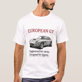 ヨーロッパのクラシックGTを彷彿とさせるヴィンテージ グランツアラー スポーツカー Tシャツ