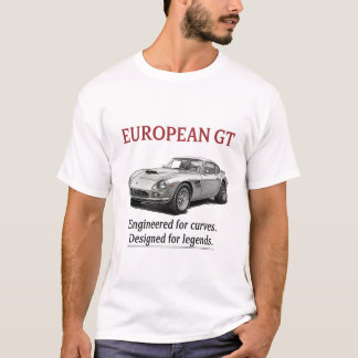 ヨーロッパのクラシックGTを彷彿とさせるヴィンテージ グランツアラー スポーツカー Tシャツ