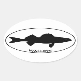 ヨーロッパのスタイルの楕円形のWalleyeのロゴ 楕円形シール