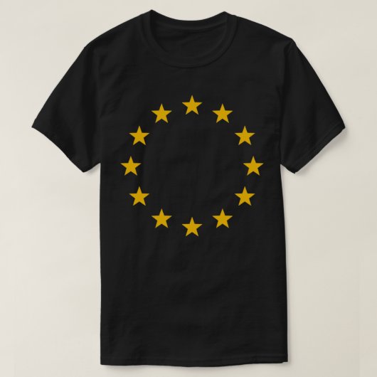 ヨーロッパのスター国旗のロゴ欧州連合(EU)シンボル Tシャツ (デザイン正面)