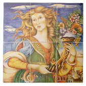 ヨーロッパのスペインのなタイルの女性のコルヌコピアのモザイク タイル (正面)