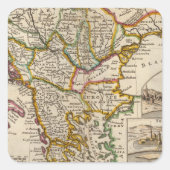 ヨーロッパのトルコの総合地図 スクエアシール (正面)