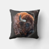 ヨーロッパのバイソンの頭 クッション (裏面)