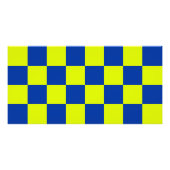 ヨーロッパのパトカーのスクエアカラー市松模様にパテット フォトプリント            (正面)