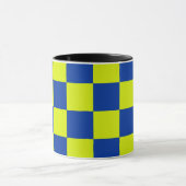 ヨーロッパのパトカーのスクエアカラー市松模様にパテット マグカップ (中央)