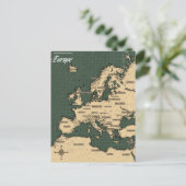 ヨーロッパのビンテージ旅行地図 シーズンポストカード (スタンド正面)
