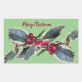 ヨーロッパのホリー顧客。緑のシール 長方形シール (正面)