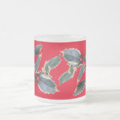 ヨーロッパのホリー顧客。赤い曇りガラスのマグカップ フロストグラスマグカップ (中央)