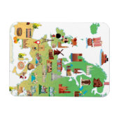 ヨーロッパのマンガの地図 マグネット (横)