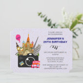 ヨーロッパのランドマークの味のヨーロッパ誕生日 招待状 (スタンド正面)