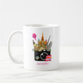 ヨーロッパのランドマーク旅行写真家 コーヒーマグカップ (左)