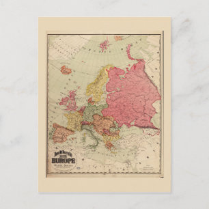 ヨーロッパのランド・マクナリーの地図(1894) ポストカード