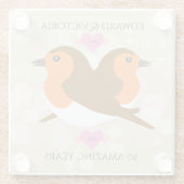 ヨーロッパのロビンズロベバード任意の年周年記念 ガラスコースター (裏面)