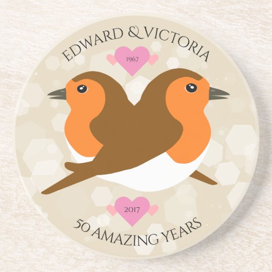 ヨーロッパのロビンズロベバード任意の年周年記念 コースター (正面)