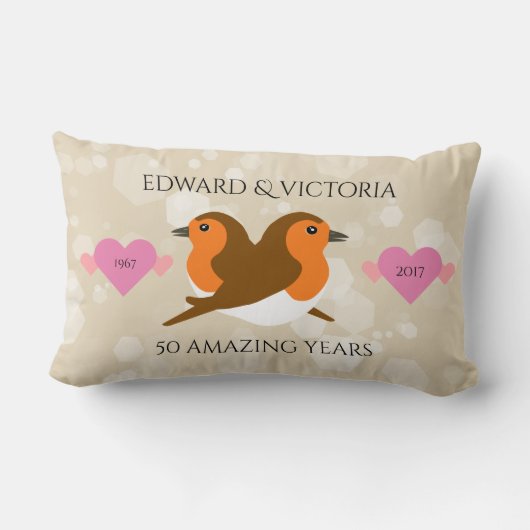 ヨーロッパのロビンズロベバード任意の記念日 ランバークッション (裏面)