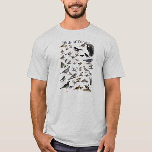 ヨーロッパのワイシャツの鳥 Tシャツ (正面)