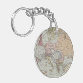 ヨーロッパのヴィンテージの地図 キーホルダー (正面左)