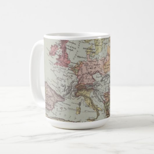 ヨーロッパのヴィンテージの地図 コーヒーマグカップ (正面左)