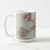 ヨーロッパのヴィンテージの地図 コーヒーマグカップ (左)