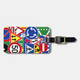 ヨーロッパの交通標識のコラージュ ラゲッジタグ