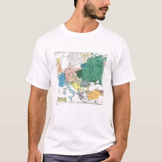 ヨーロッパの人種的な地図 Tシャツ (正面)