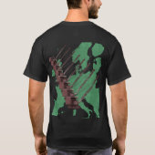 ヨーロッパの作業技術者のクローラクレーンの地図 Tシャツ (裏面)