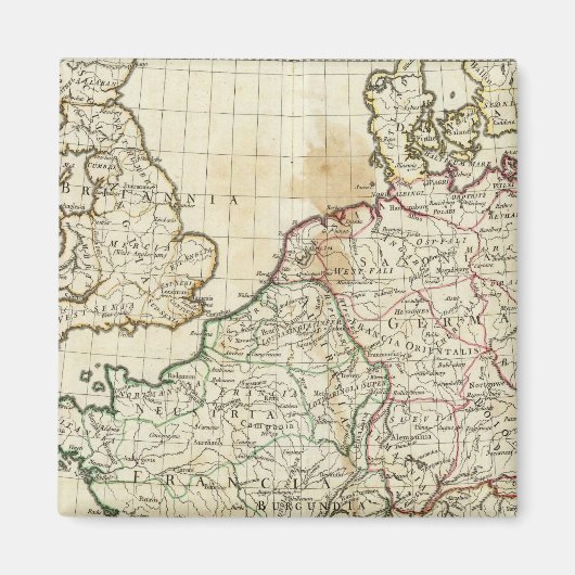 ヨーロッパの刻印された地図 マグネット (正面)