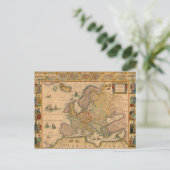 ヨーロッパの古い地図 ポストカード (スタンド正面)