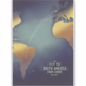 ヨーロッパの地図から南米へ シール (正面)